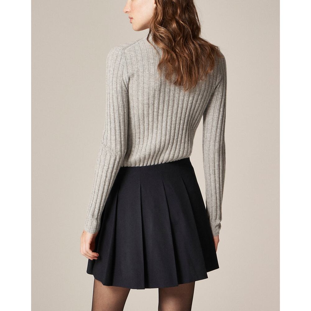 J. Crew Women's Pleated Mini Skirt with Buckle Detail Navy Size 14 NWT - Picture 2 of 12